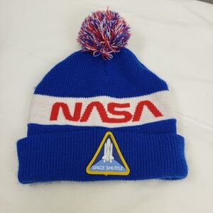 NASA Beanie Hat Pom Pom